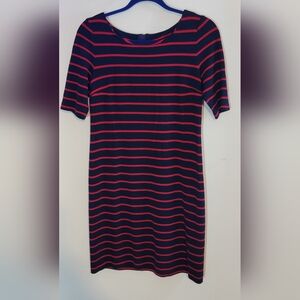 Banana Republic Navy and Red Striped Mini Dress Size 2